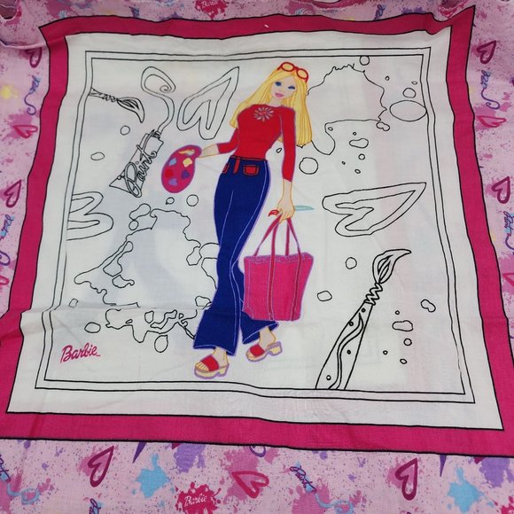 2002 Mattel Color me barbie pillow / quilt blocks 44 x 51 6 blocks - Picture 2 of 3